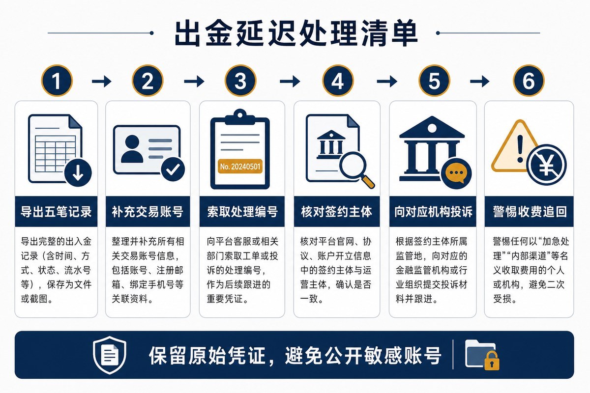 CWG Markets五笔出金延迟后的记录导出、账号补充和正式投诉步骤